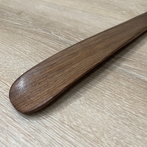 Handmade 32 inch long natural walnut wood shoe horn, holiday gift, gift for grandparents, parents, personalized luxurious shoe horn