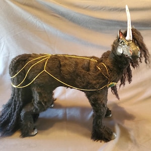 Black Unicorn Posable Art Doll | Fantasy Creature | Fantasy Art Doll | Unicorn Plush