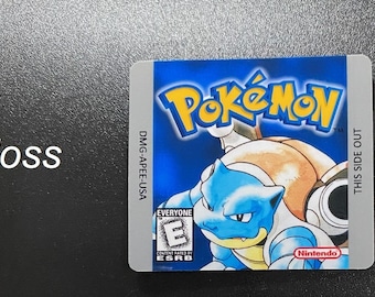 Pokemon Blue Gameboy Replacement Label Gloss or Holo