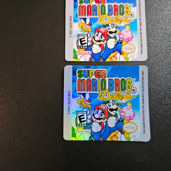 Super Mario Deluxe Gameboy Color replacement label Gloss or holo