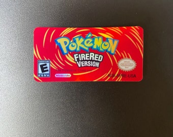 Pokemon Fire Red holographic GBA replacement label gameboy