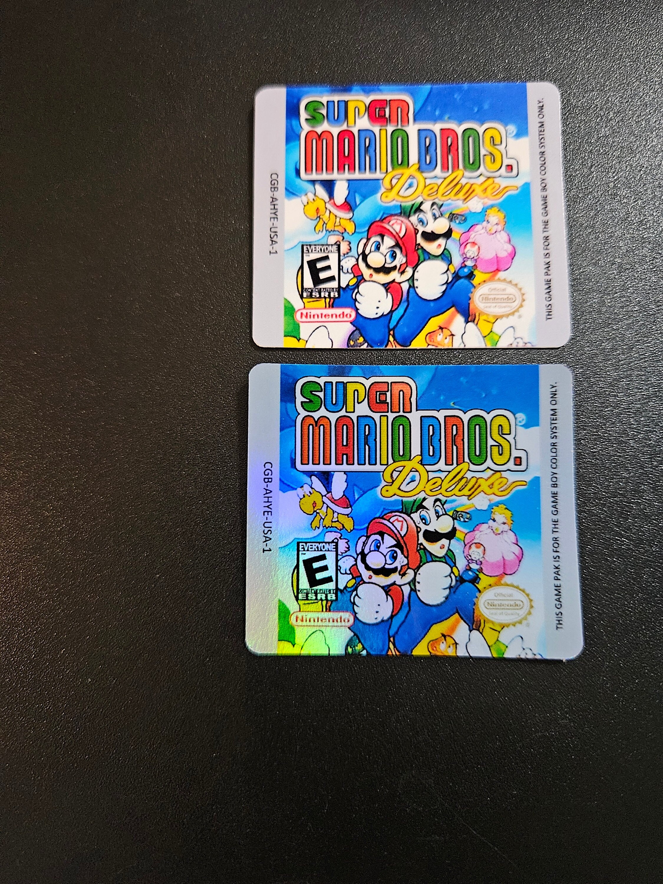 Super Mario Deluxe Gameboy Color Replacement Label Gloss or Holo