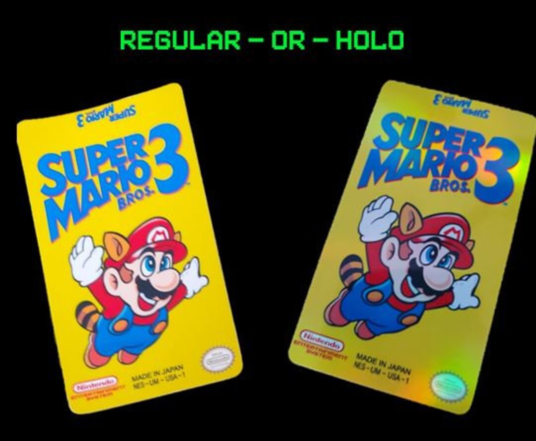Super Mario Bros 3 NES Replacement Label Gloss Matte or Holo - Etsy