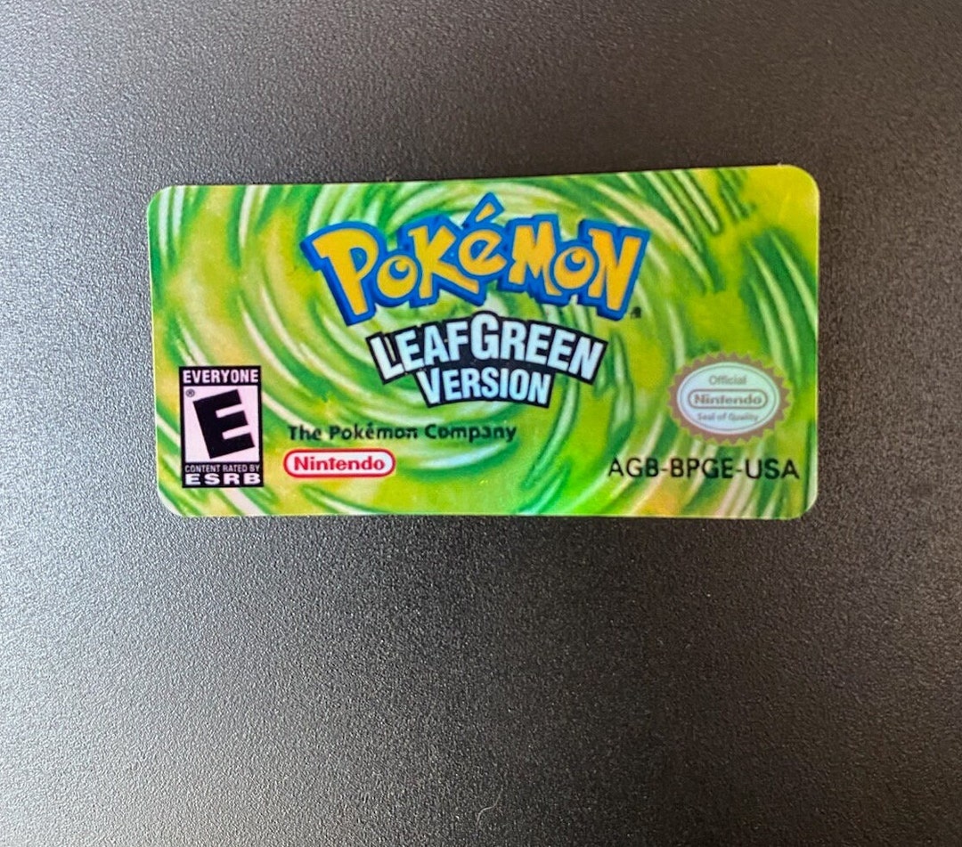 Pokemon Leaf Green Holographic Gba Replacement Label