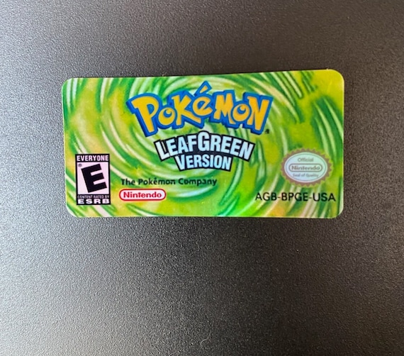 Pokemon leaf green holographic gba replacement label