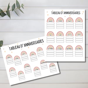 Tablero de cumpleaños para guardería y aula, tablón de anuncios de cumpleaños, decoración boho del aula, recurso para profesores