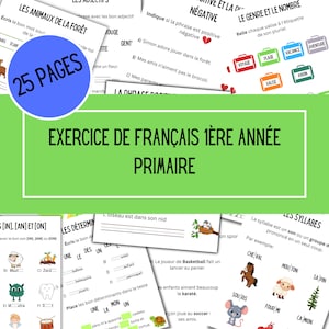 French exercise sheet to print, 1st primary exercise sheet, activity in primary French, French 1st year primary