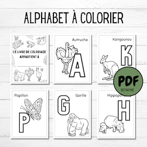 Alphabet coloring pages in French, Coloring pages for kindergarten, Preschool activity, Preschool worksheet, animal coloring