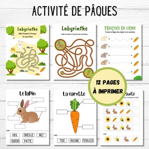 Easter activities in French to print, Easter games for children, Easter activity set, Easter class games, Easter learning