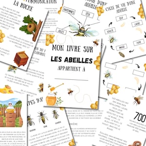 Livre imprimable abeilles en français, Étude sur les abeilles, activité scolaire pour enfants, cycle de vie des abeilles, école à la maison