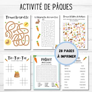 Easter activities in French to print, Easter games for children, Easter activity set, Easter class games, Easter learning