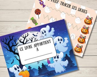 Utskrivbar Halloweenbok, Aktiviteter för småbarn, Arbetsblad för förskola, Läromedel för barn