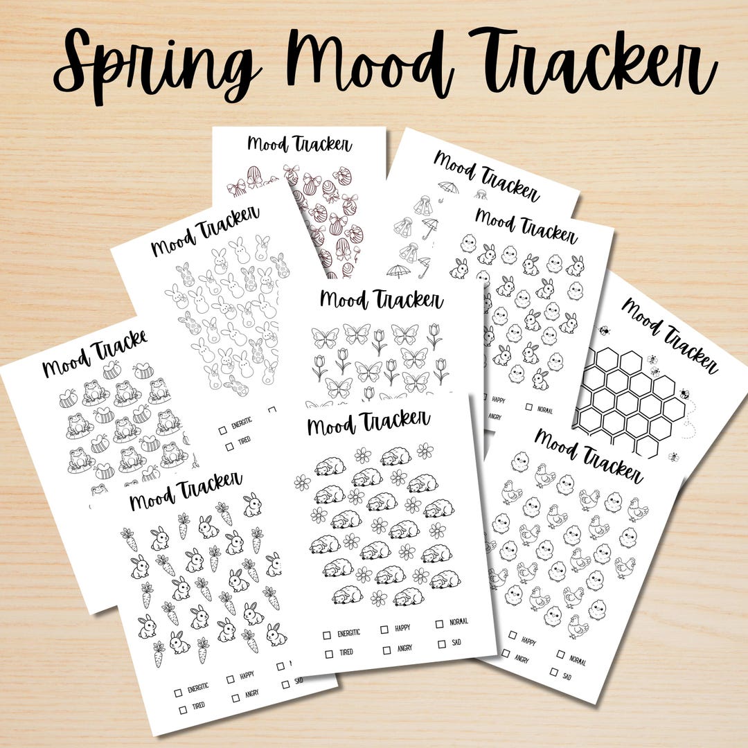 Spring Mood Tracker Bundle - 20 Pages | Floral Mood Journal Printable ...