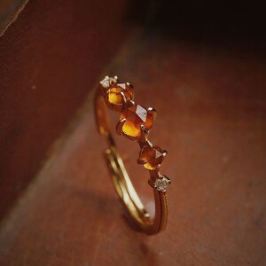 Magic Sun Amber Ring Orange Garnet Ring Japanese Ring - Etsy