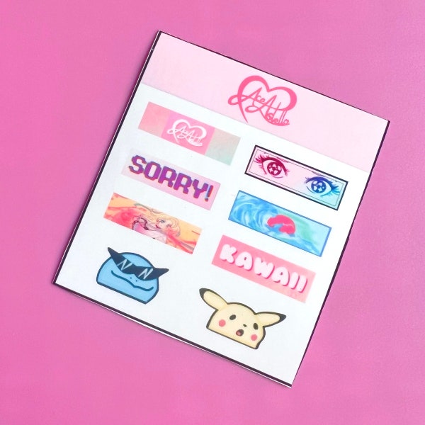 1/10 Scale RC Car Stickers | NOT PRECUT | Kawaii Set 1 | Anime Stickers | Drifting Car Accessories