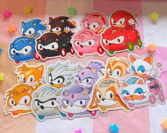 Hedgehog Video Game Character Racers! | Cute Glossy Animal Car Stickers | Video Game Characters