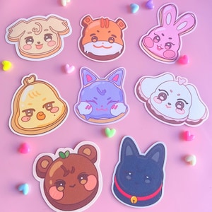 Ateez Aniteez Zuckerkeks Aufkleber | Kawaii K-Pop Aufkleber | Niedliche Funkeltiere | Kpop Fan Merch Geschenke Foto Karte Album Dekor