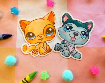 LPS Animal Stickers | Y2K Kids Toys Nostalgia Cute Pet Shop Animal Stickers