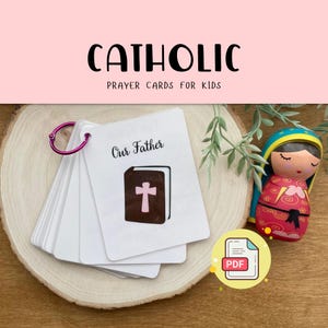 Cartoline di preghiera cattolica per bambini / Educazione cattolica / Padre nostro, Ave Maria, Offerta mattutina, Cartoline di preghiera dell'Atto di contrizione per la lezione CCD