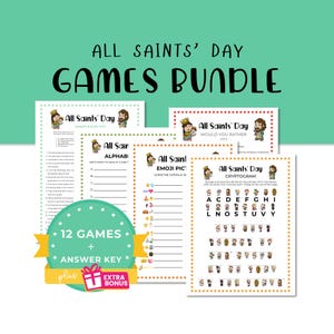 All Saints&#39; Day Games Bundle | Catholic Education | Catholic Homeschool Party Activities, All Saints&#39; Day Activities for Catholic Students