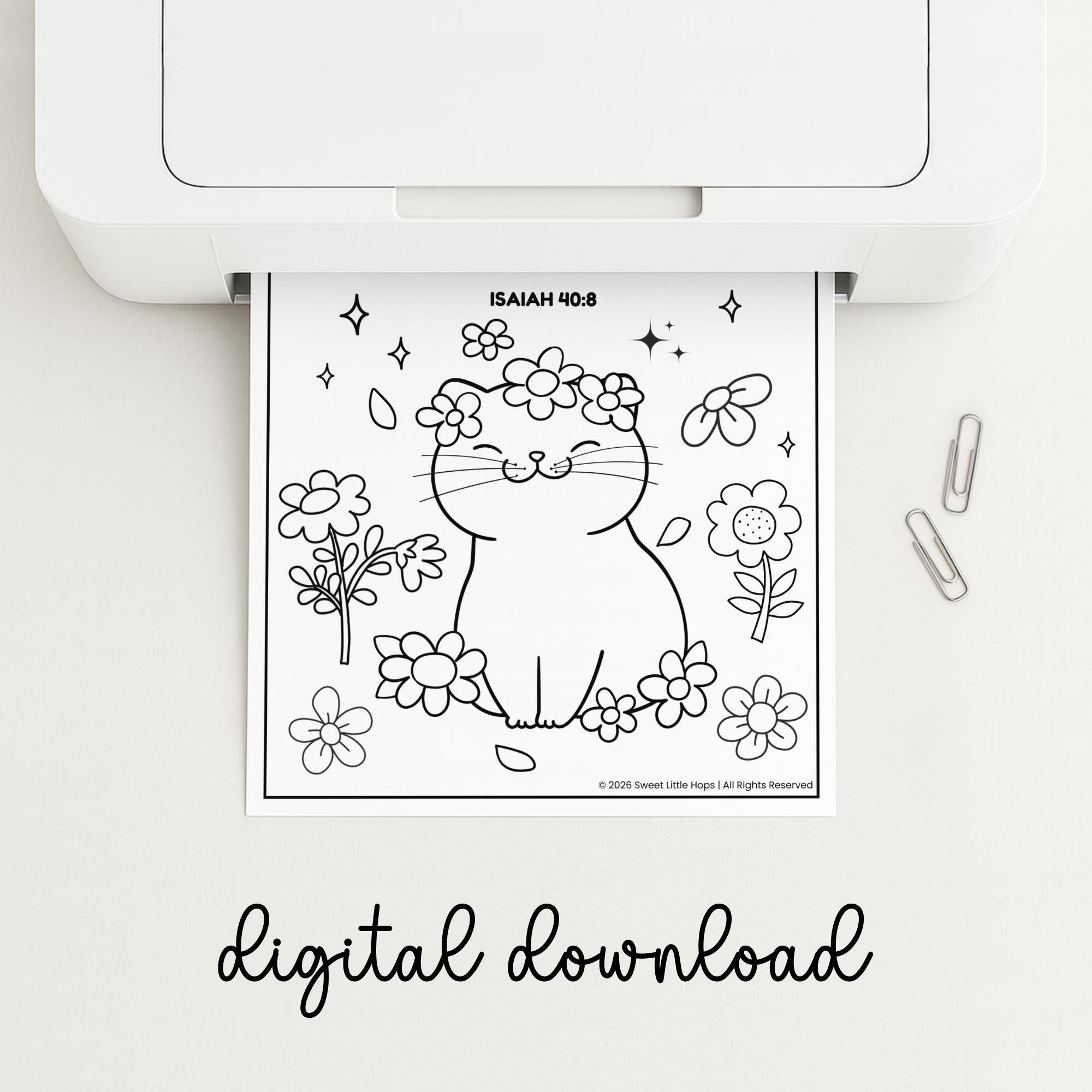 Spring Scripture Coloring Spring Bible Verse Coloring Pages, Christian Kids Activity With Animals ...
