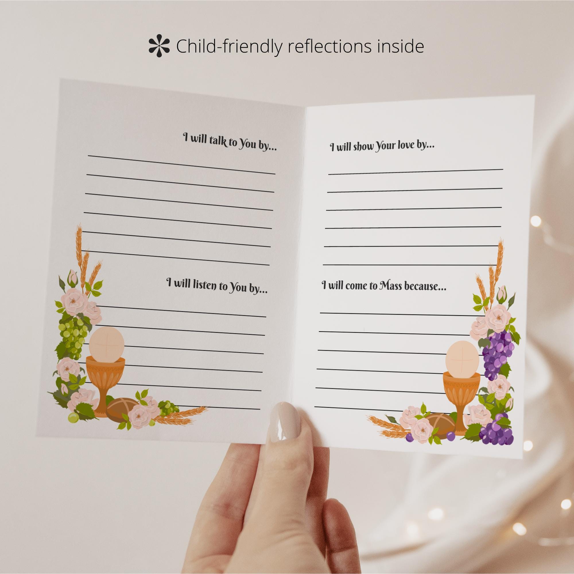 First Communion Reflection Booklet, Catholic Sacrament Preparation ...