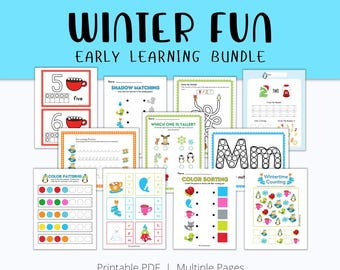 Winter Preschool Activity Bundle | Math, Literacy (PDF Pattern)