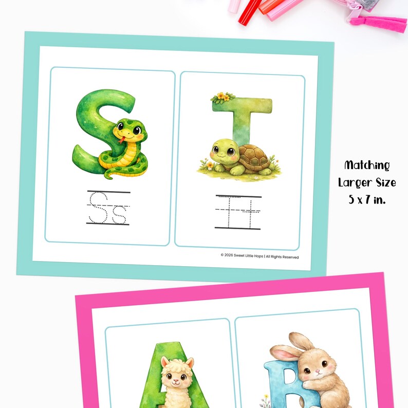 Animal Alphabet Printable | ABC Flashcards for Preschool & Kindergarten ...