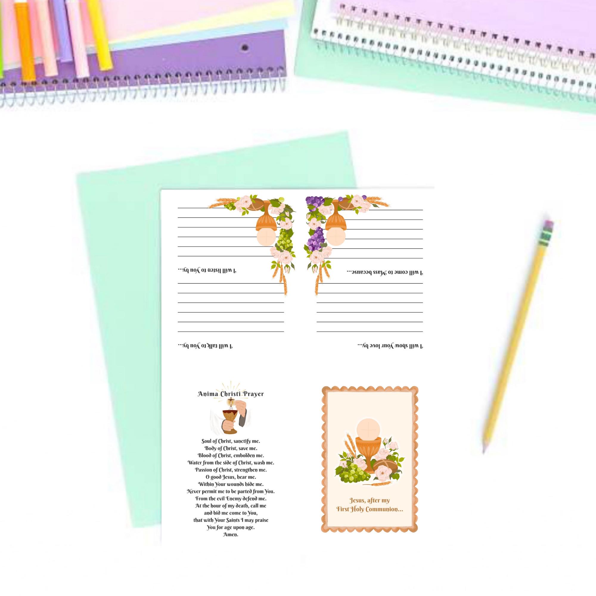 First Communion Reflection Booklet, Catholic Sacrament Preparation ...