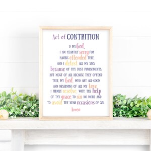 Act of Contrition Prayer | Catholic Printable Learning Bundle for First Confession (Digital Download)