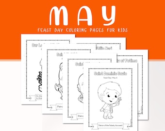 Mai Feste Katholische Ausmalbilder – Heilige, Homeschool (digitaler Download)