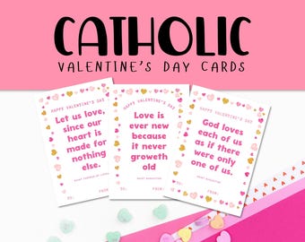 Catholic Valentine's Day Cards | Saint Quotes for Kids (Digital Download)
