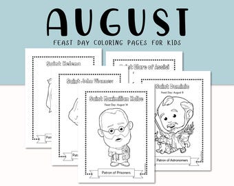 August Saints Coloring Pages – Catholic Feast Days (Digital Download)