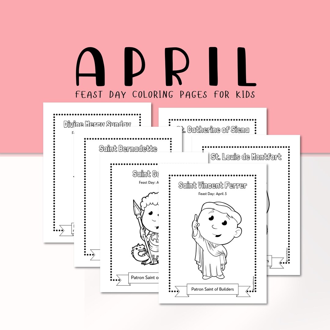 April Saints Coloring Pages – Catholic Feast Days With Saint George ...