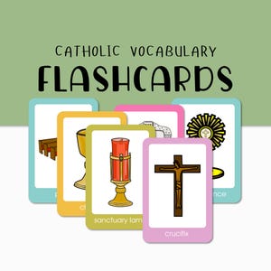 Flashcards de vocabulaire catholique | Éducation catholique | Ressource d'enseignement catholique à domicile pour l'enseignement religieux préscolaire et maternelle catholique