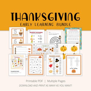 THANKSGIVING PRESCHOOL Activity Bundle | Preschool / Kindergarten | Printable Thanksgiving Learning Activities for Preschool and Homeschool