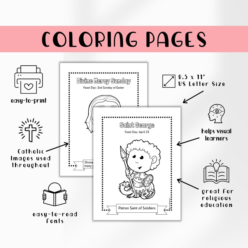 April Saints Coloring Pages – Catholic Feast Days With Saint George ...
