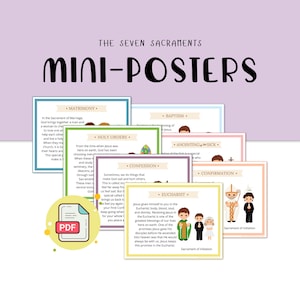 Seven Sacraments Mini-Posters for Catholic Kids | Catholic Education | Sacramental Prep Resource for Catholics, Catholic Homeschool Resource
