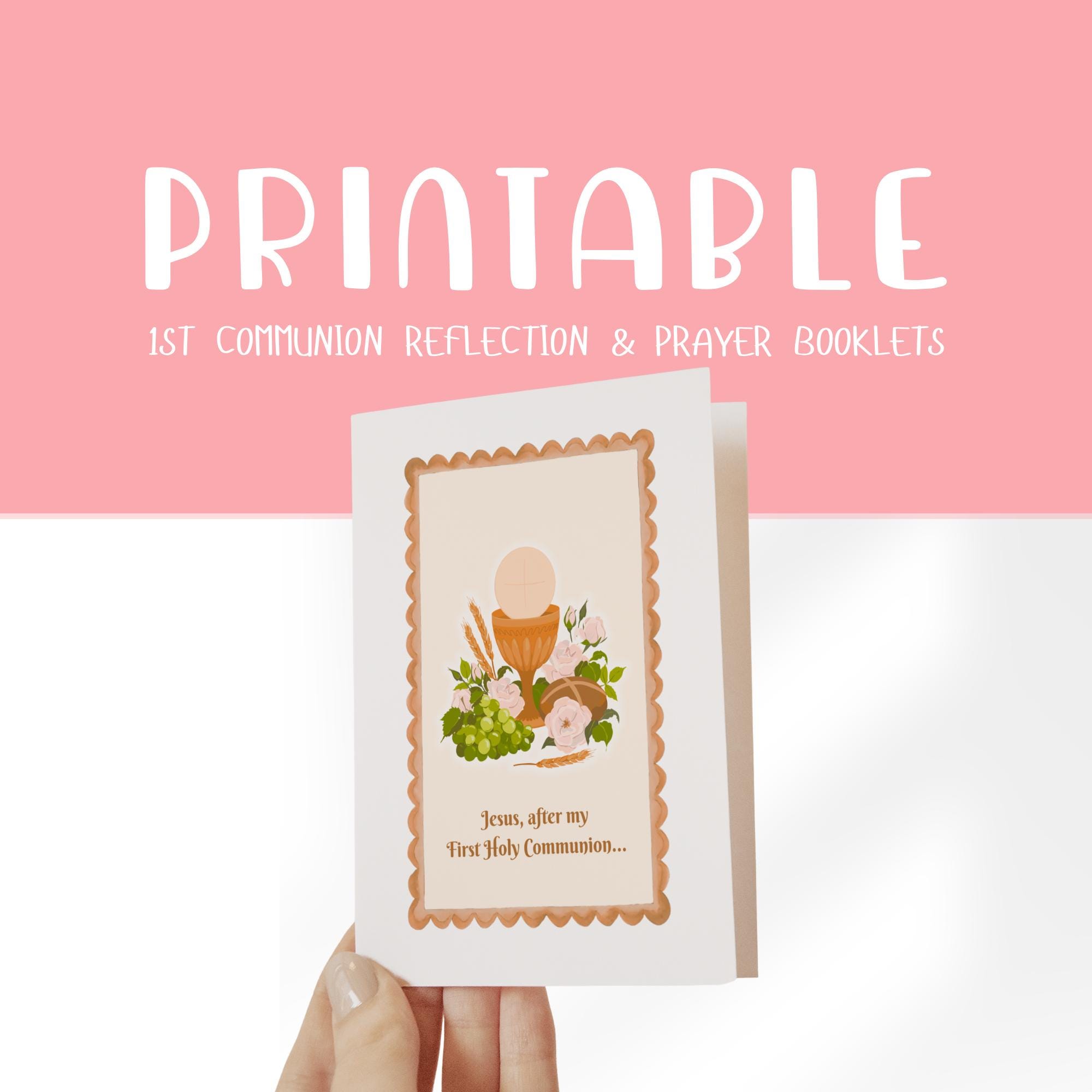 First Communion Reflection Booklet, Catholic Sacrament Preparation ...