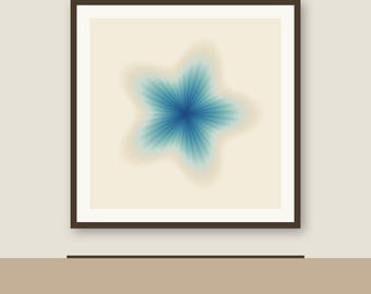 Starfish Radial Wall Art Printable, Abstract Sand Dollar Pattern Print, Coastal Nursery Decor, Digital Download