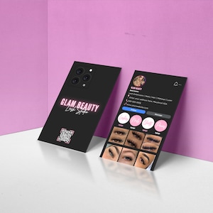 Instagram Visitenkarte Vorlage, DIY Canva Vorlage, Lash Tech Visitenkarte, Vorgefertigte kleine Visitenkarten, IG Influencer Karten