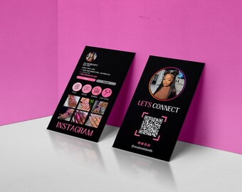 Instagram QR Code Visitenkarten Template: DIY Canva Design (Digitaler Download)