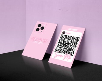 Cell Phone Business Card Template, DIY Canva Template , IG Influencer Cards, Instagram Business Card, Premade Small Business Digital Cards