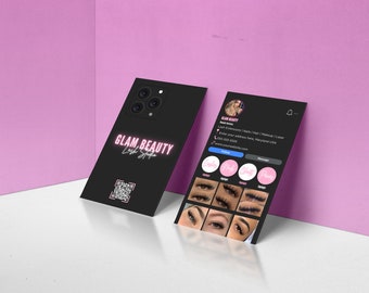 Lash Tech Business Card Template: DIY QR Code Canva Design (Digital Download)