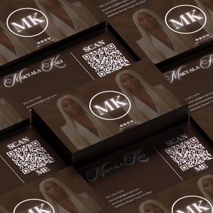 Haar Visitenkarte Template, Beauty Visitenkarte Template, DIY Canva Template, Wimpern, Nägel, Haare, MUA, QR Code Karte, Salon Visitenkarten