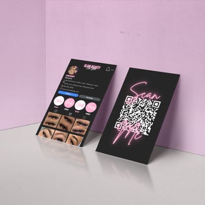 Modèle de carte de visite Instagram, modèle canvas DIY, cartes d'influenceurs IG, carte de visite Lash Tech, carte de visite pour ongles, carte de visite beauté