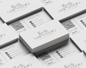 Mall för visitkort för skönhet: Modern QR-koddesign (DIY Canva)