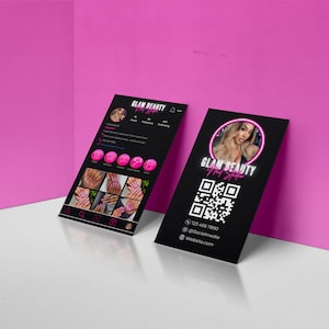 Lash Tech Instagram Visitenkarte, Beauty Visitenkarte, Hair Stylist, Nail Tech, MUA Instagram Visitenkarte, QR Code Karte
