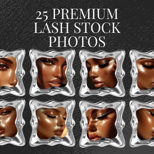 May include: A collage of eight images showcasing different lash styles. Each image features a close-up of a person's eye with dramatic lashes. The images are framed in silver, ornate frames.