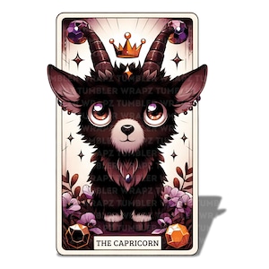 De Steenbok tarotkaart PNG, dierenriem sublimatie sjabloon, horoscoop digitale tarotkaart, astrologie png, Steenbok dierenriem clipart ontwerp
